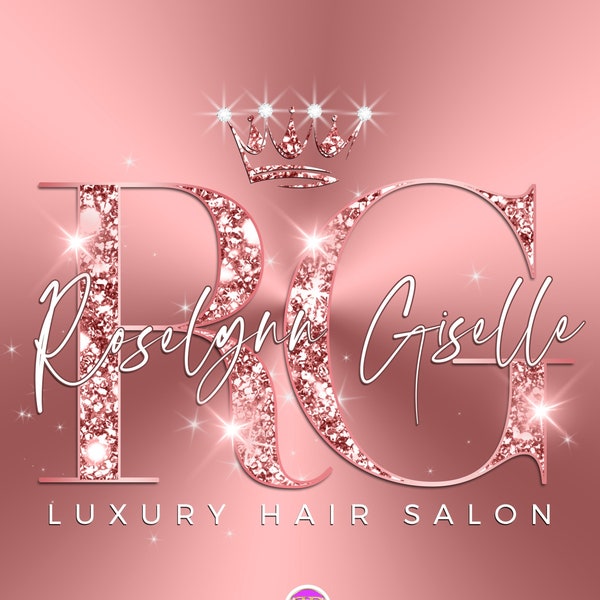 Rose Gold Logo, Beauty Logo, Watercolor Logo, Smoke Logo, Cosmetics Logo, Premade Logo, Glitter Logo, Nails Logo, Hair Logo, Branding Kit