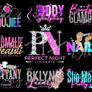 Logo Design, Custom Logo, Beauty logo, Feminine logo, Boutique logo, Glitter logo, Cosmetics logo, Nails Logo, Eyelash logo, Hair logo