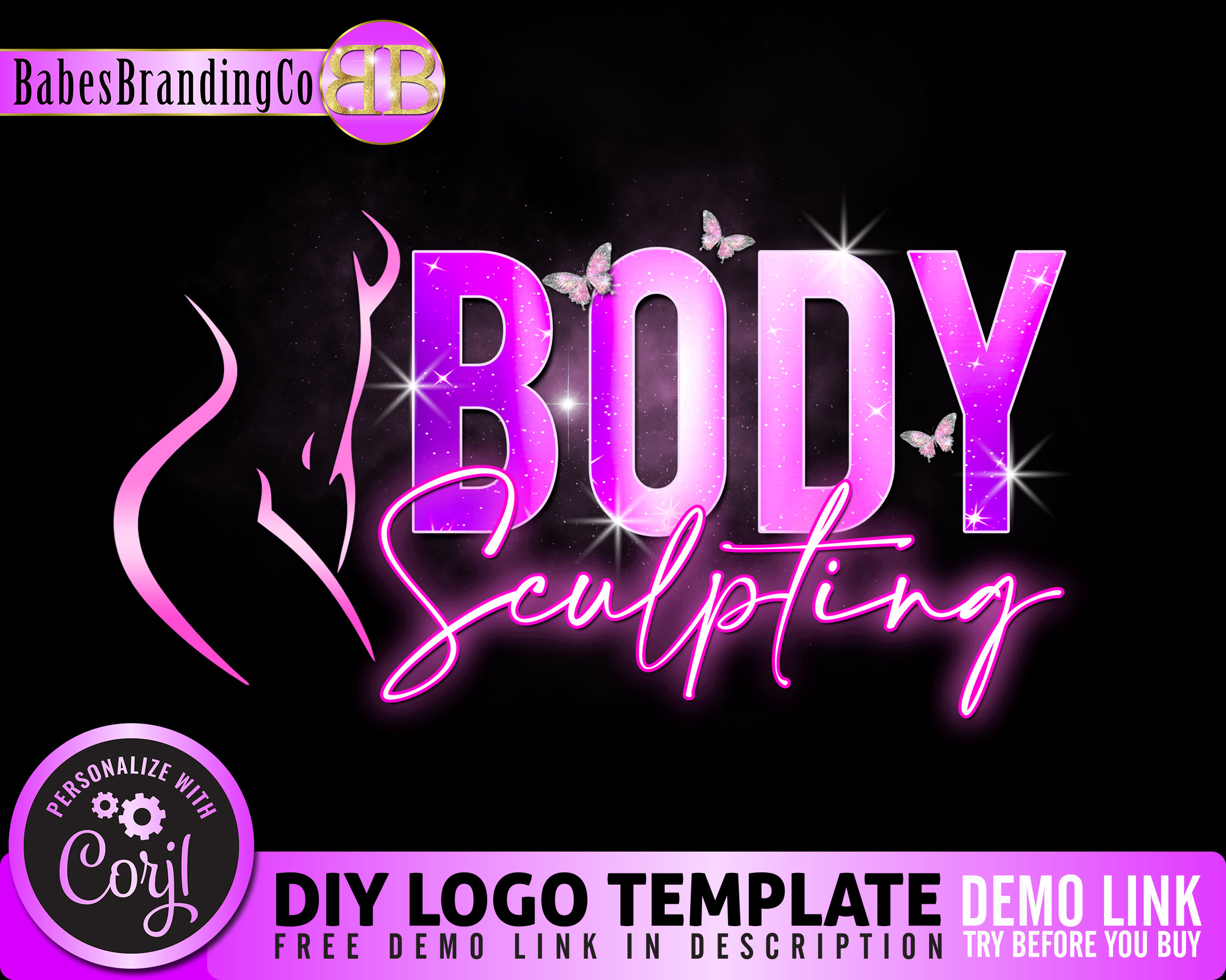 Body Contour Logo, DIY Logo Design Template, DIY Body Sculpting Logo, Body  Contouring Logo, Premade Beauty Logo, Spa Logo, Body Massage Logo 
