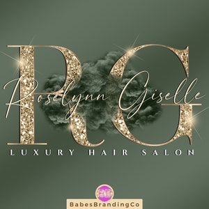 Green Beauty Logo, Luxury Logo, Cosmetics Logo, Glitter Logo, Feminine Logo, smoke Logo, Business Logo, Hair Logo, Nails Logo, Premade Logo