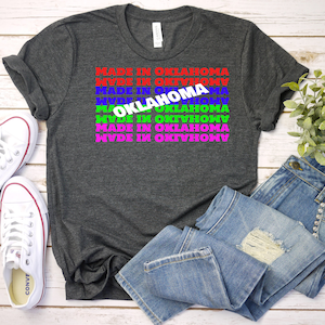 Oklahoma Multicolor Shirt, TShirt, Oklahoma Unisex T-Shirt, Oklahoma Mannen Womens Tee, Oklahoma State T-shirt