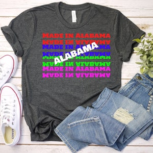 Alabama Mehrfarbiges Shirt, Shirt, Alabama Unisex T-Shirt, Alabama Herren Damen T-Shirt, Alabama State T-Shirt, Lustiges Shirt