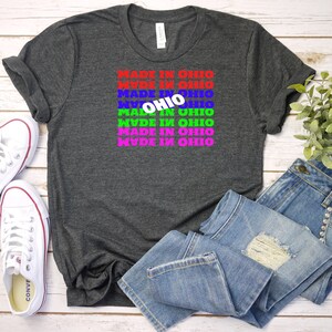 Ohio Multicolor Shirt, TShirt, Ohio Unisex T-Shirt, Ohio Men Womens Tee, Ohio State T Shirt
