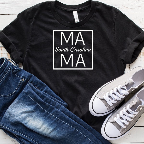 South Carolina MAMA Square Shirt, bequemes T-Shirt bereit für Mama zum Muttertag, mehrere Farben, South Carolina Shirt, Geschenk für Mama