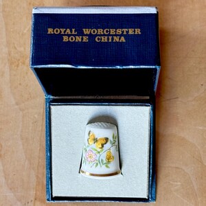 Royal Worcester Butterfly Thimble with Box England