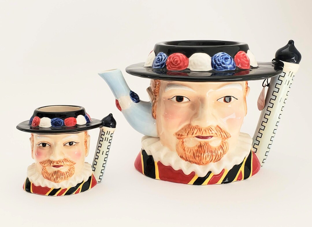 James Sadler Characters of Britian BEEFEATER Teapot and Mug Set Etsy