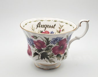 Royal Albert August Flower of the Month Series "Poppy" Tea Cup
