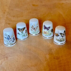 Lot of 5 Royal Worcester Butterfly Thimbles