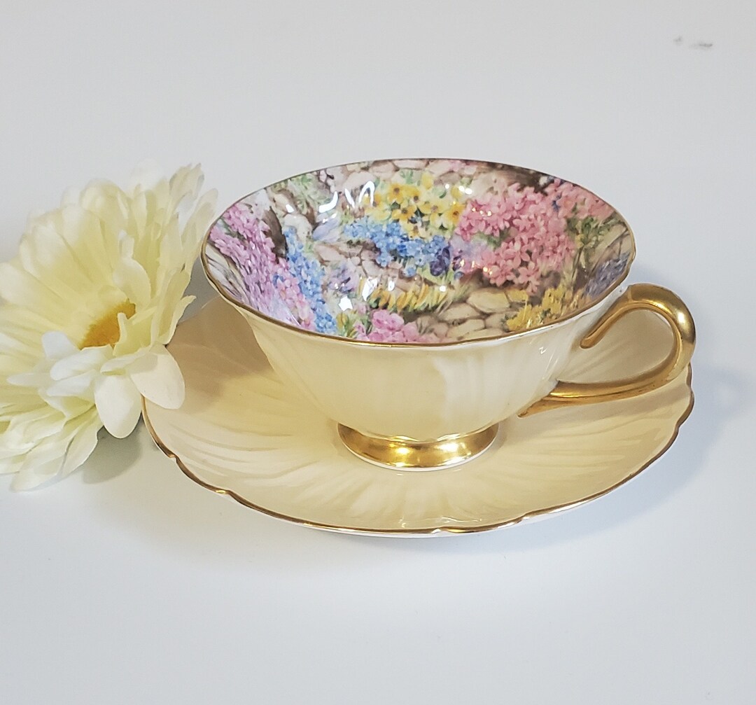 Vintage Shelley Oleander Rock Garden Chintz Teacup and Saucer Etsy