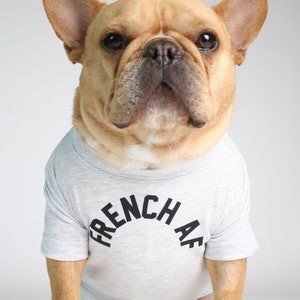French AF Dog Tee - Favorite Funny Gift Dad Mom Frenchie French Bulldog Pug Puppy Pet Cat Dog Jumper Top Jersey Costume Sweater T-Shirt