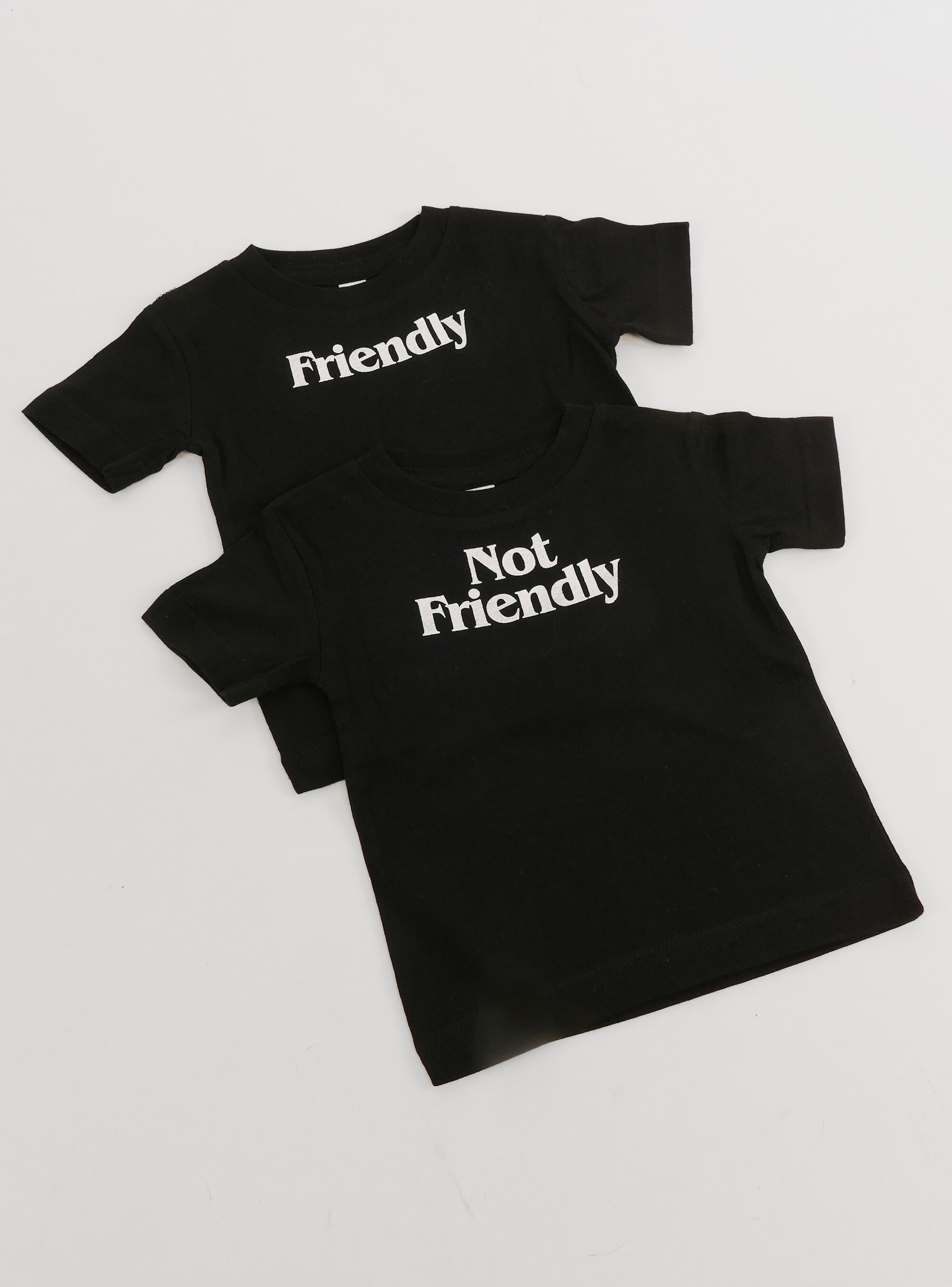 Discover Friendly + Not Friendly 2-Pack Dog Shirt Set - Favorite Funny Gift Dad Mom Frenchie French Bulldog Pug Puppy Pet Cat Dog Jumper Top T-Shirt