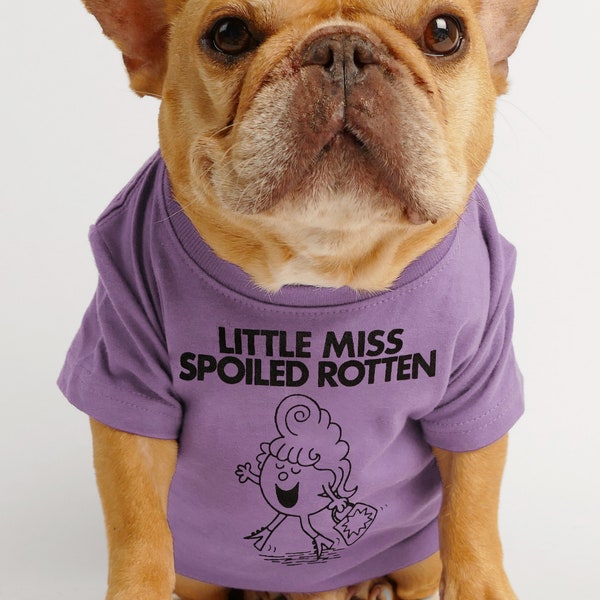 Little Miss Spoiled Rotten Dog Tee - Favorite Funny Gift Little Miss Dad Mom Frenchie French Bulldog Pet Cat Dog Jumper Top Sweater T-Shirt