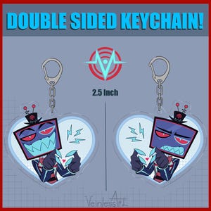 Hazbin Hotel Double Sided Vox Heart Keychain