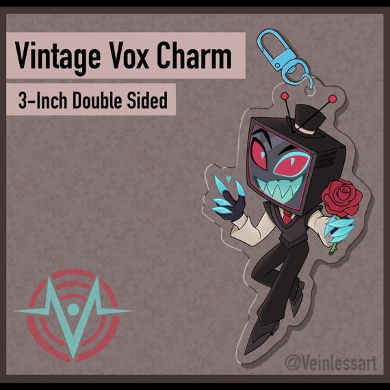 Hazbin Hotel Vintage Vox Charm Keychain