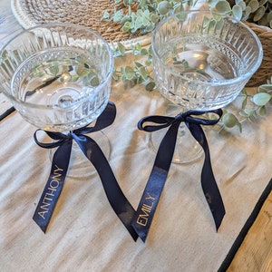 Personalised ribbon name tags, Name place cards for wedding, Wedding ribbon place setting, hens name tags, bridal party name tags, hen party