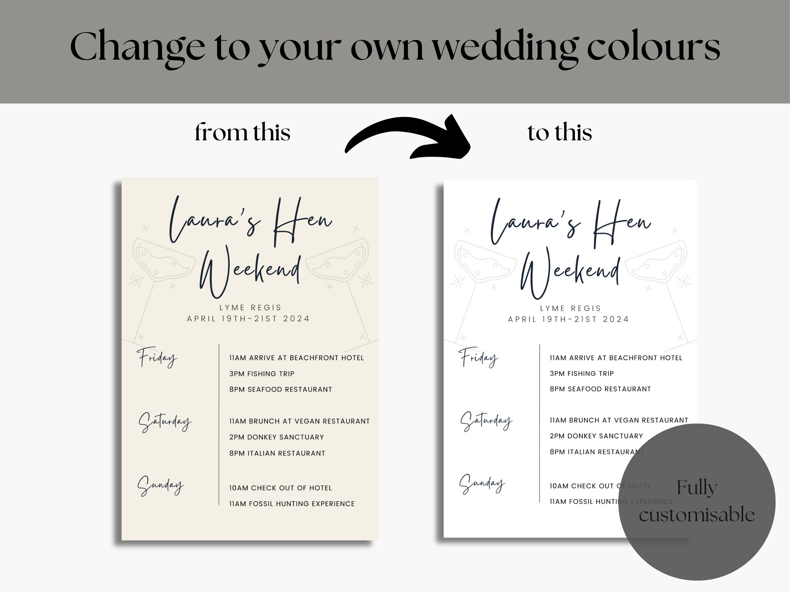 Hen Party Template Hen Do Template Itinerary Hen Party Itinerary