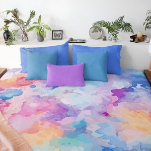 Prism Watercolor Comforter, Classical Decor, Cozy Warm Bed Comforter, Bedroom Refresh, New Home Decor, Queen and King Sizes