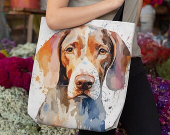 Pointer Tote Bag | Three Different Sizes | Reusable Shopping Bags | Dog Travel Totes | Beach Bag | Pet Book Bag