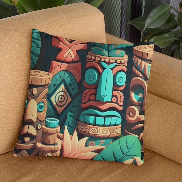 Tiki Pillow Etsy