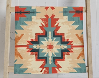 Rustic Aztec Southwestern Hand Towel - Soft Polyester and Cotton Blend, Kitchen and Bathroom Towel, Home Decor Gift, 28 × 16 Inch