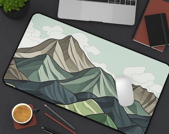 Mountain Landscape Desk Mat | Nature Style Mat | Large Aesthetic Mouse Pad | Cute Computer Mat | Office Desk Decor | Durable Desk Accessory