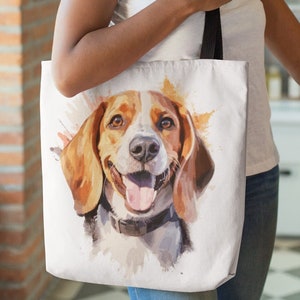 Beagle Tote Bag | Three Different Sizes | Reusable Shopping Bags | Dog Travel Totes | Beach Bag | Book Bag