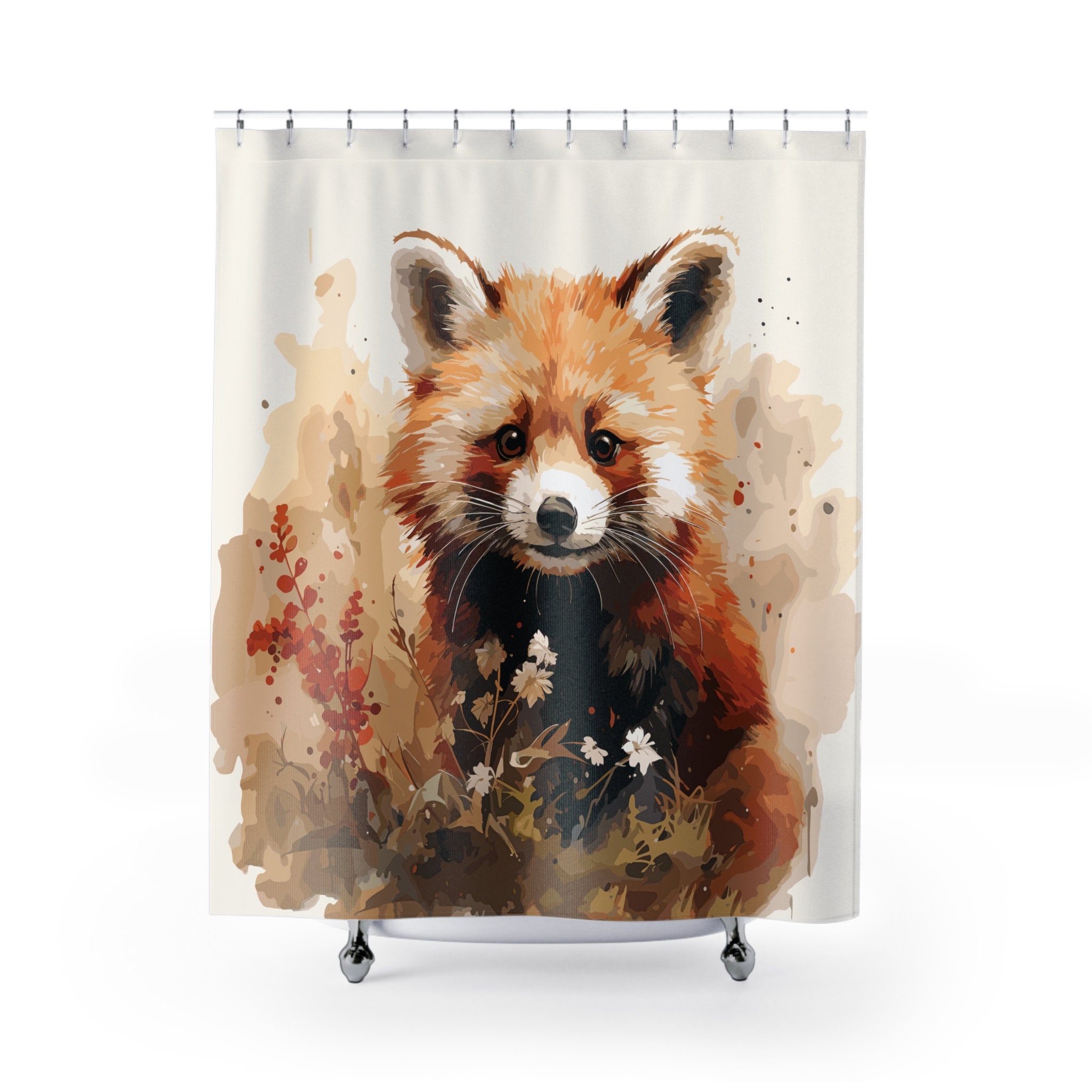 Cute Red Panda Shower Curtain | Fun Red Panda Art Shower Curtain | New ...