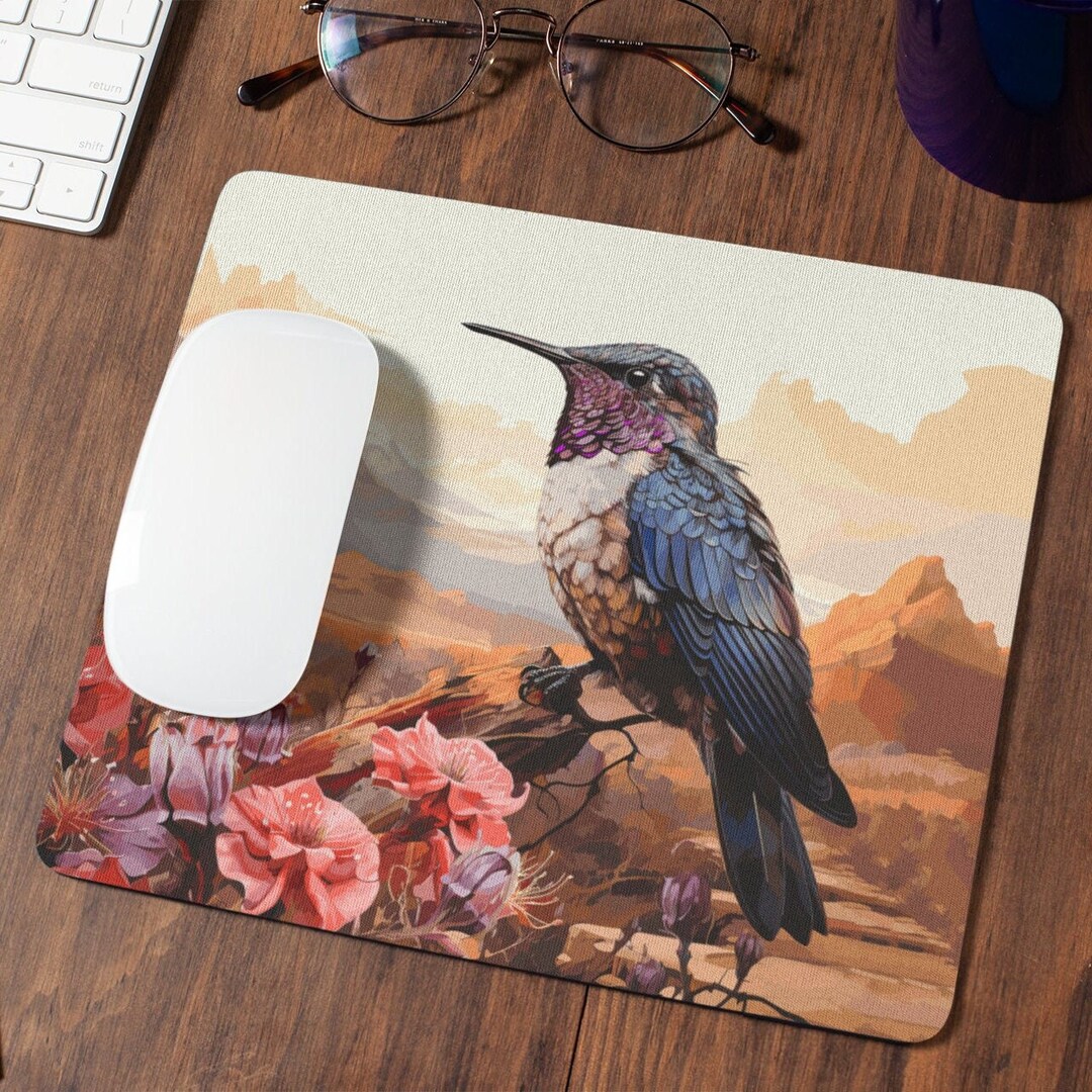 Hummingbird Mouse Purple Hummingbird Mousepad | New Office Mouse Pad | Cool Print | Fun ...
