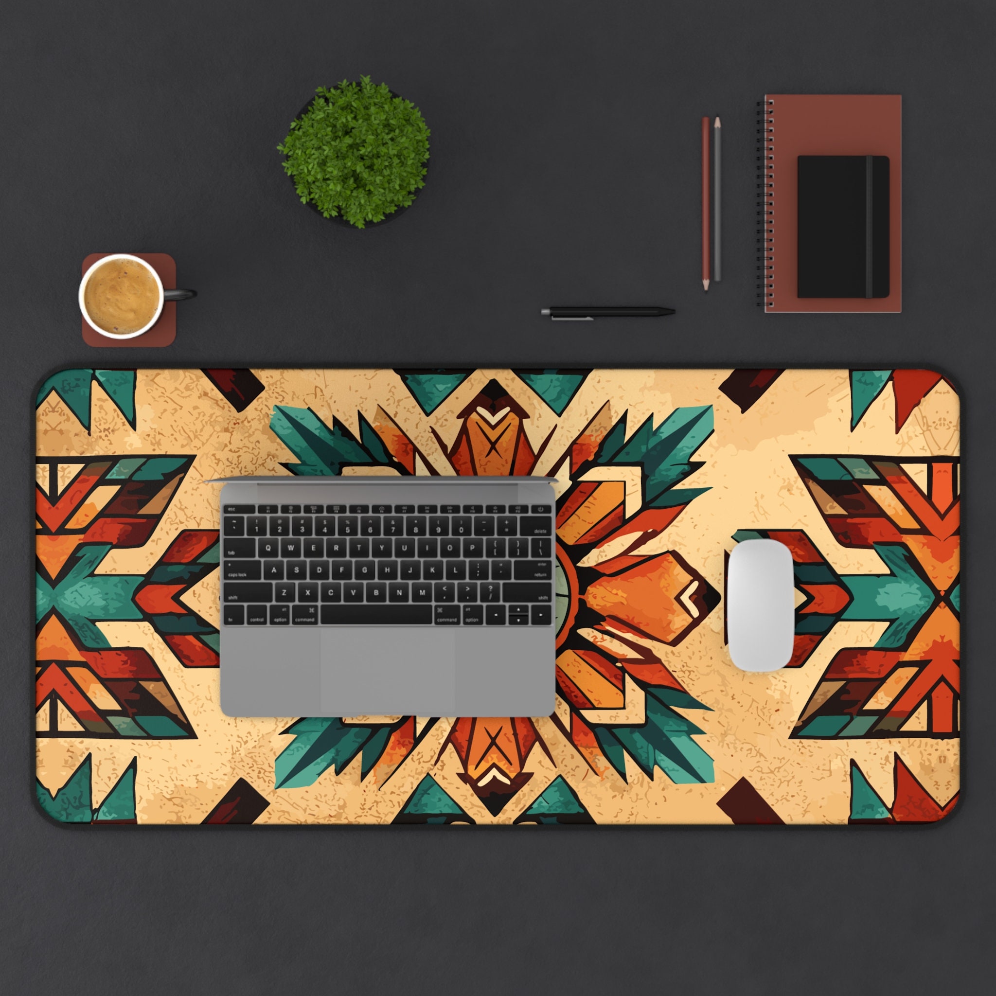 Rustic Southwest Desk Mat | Aztec Mat | Large Aesthetic Mouse Pad ...