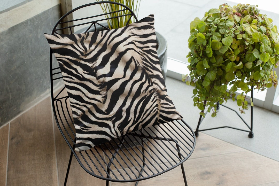 Zebra Print Outdoor Decorative Throw Pillow Double Sided Etsy