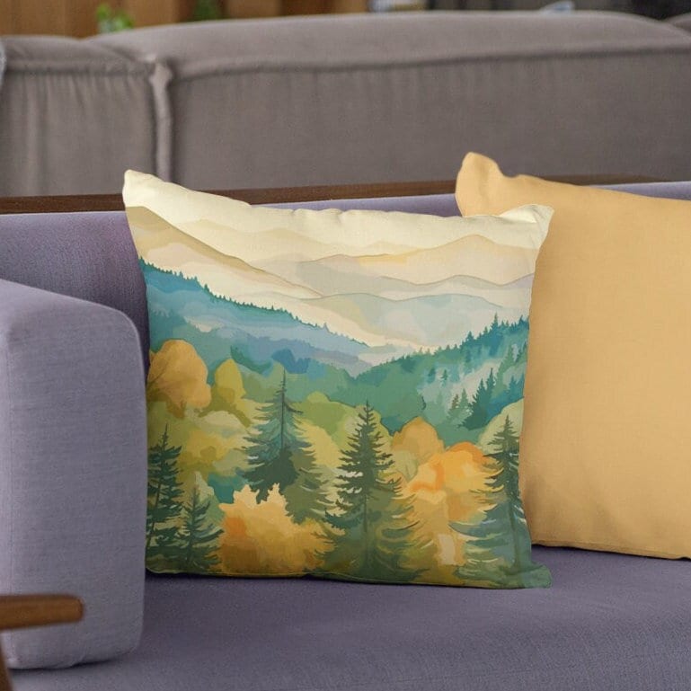 Fall Mountains Throw Pillow Cover | Fun Nature Theme Home Decor
