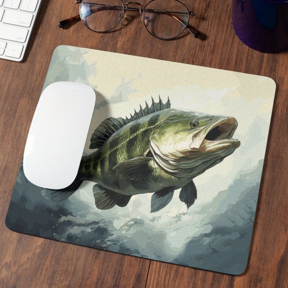 Bass Fishing Mousepad Large 1/4 Thick Mouse Pad Cool Print Fun