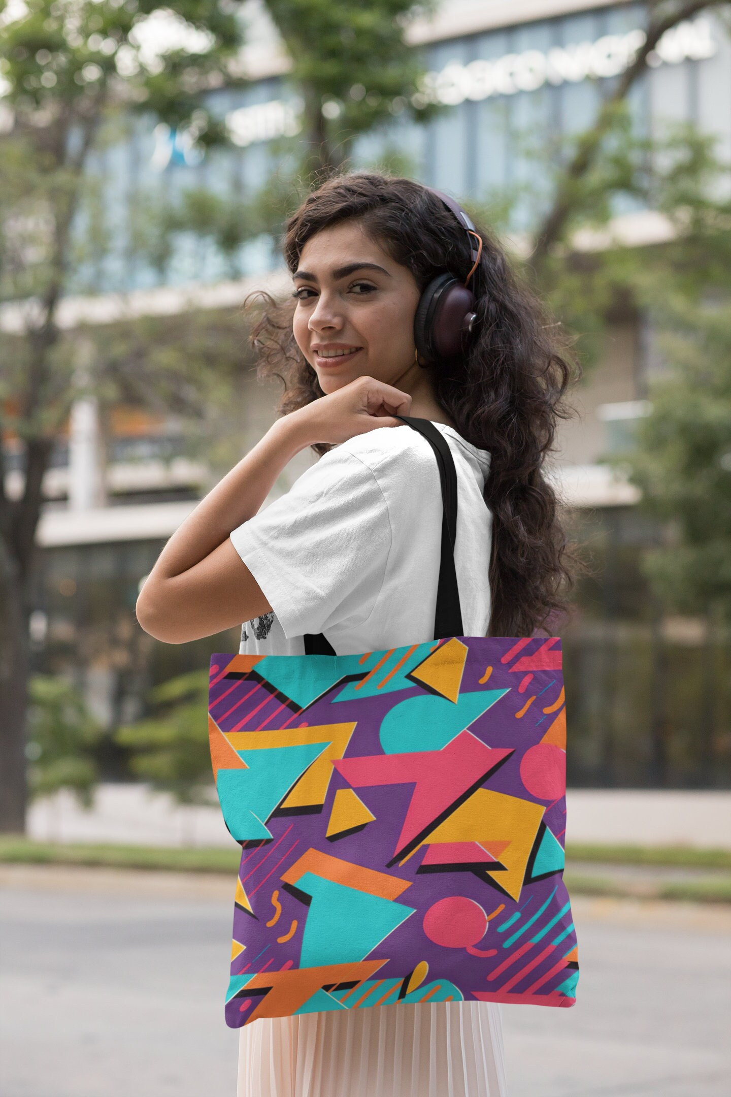 【BLACKPURPLE】25SS★ Mini Canvas Printed Eco Bag MUSINSA | BLACK PURPLE Mini Canvas Printed Eco Bag_8 colors