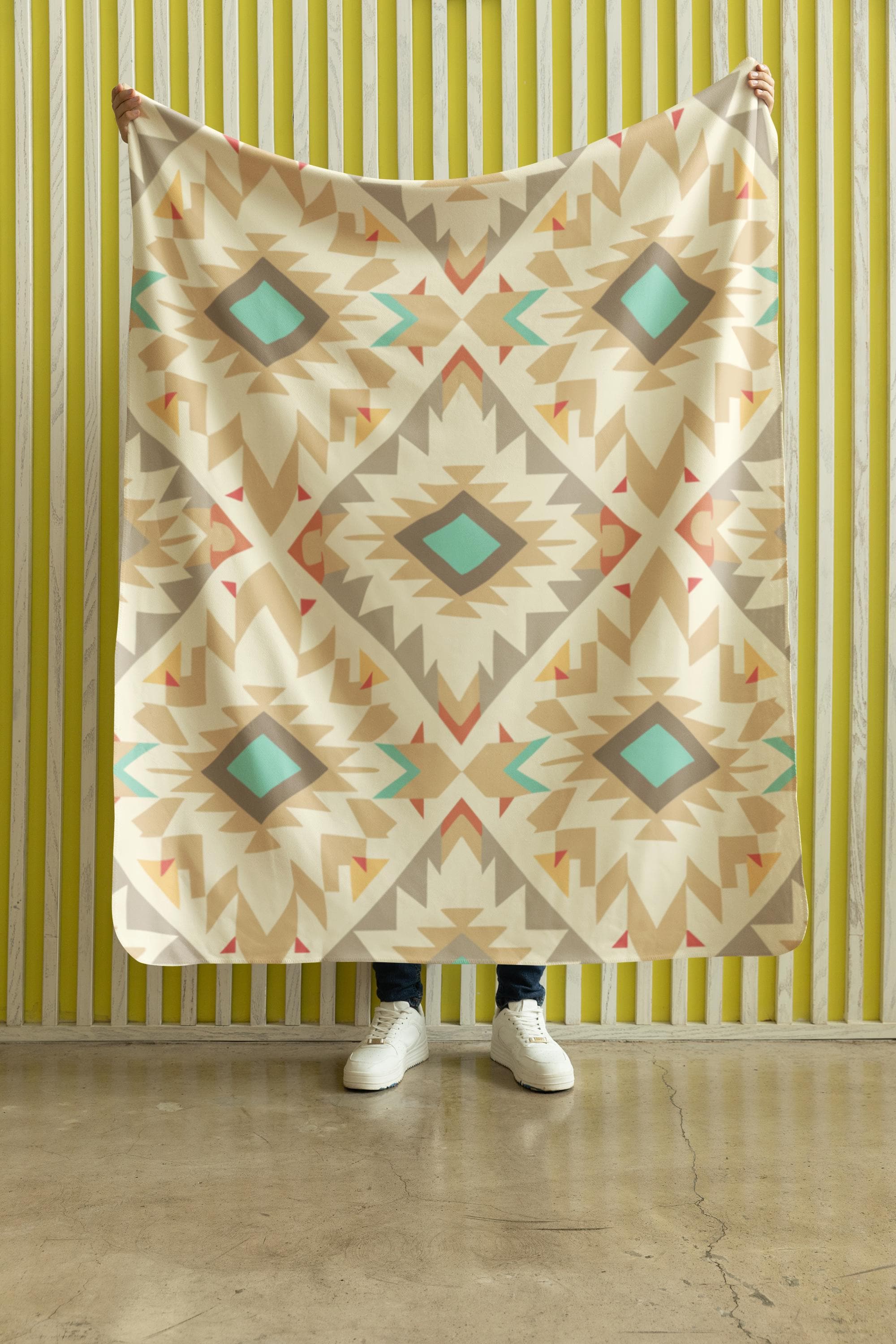 Coperta pelosa con acchiappasogni, stile bohémien, in pile