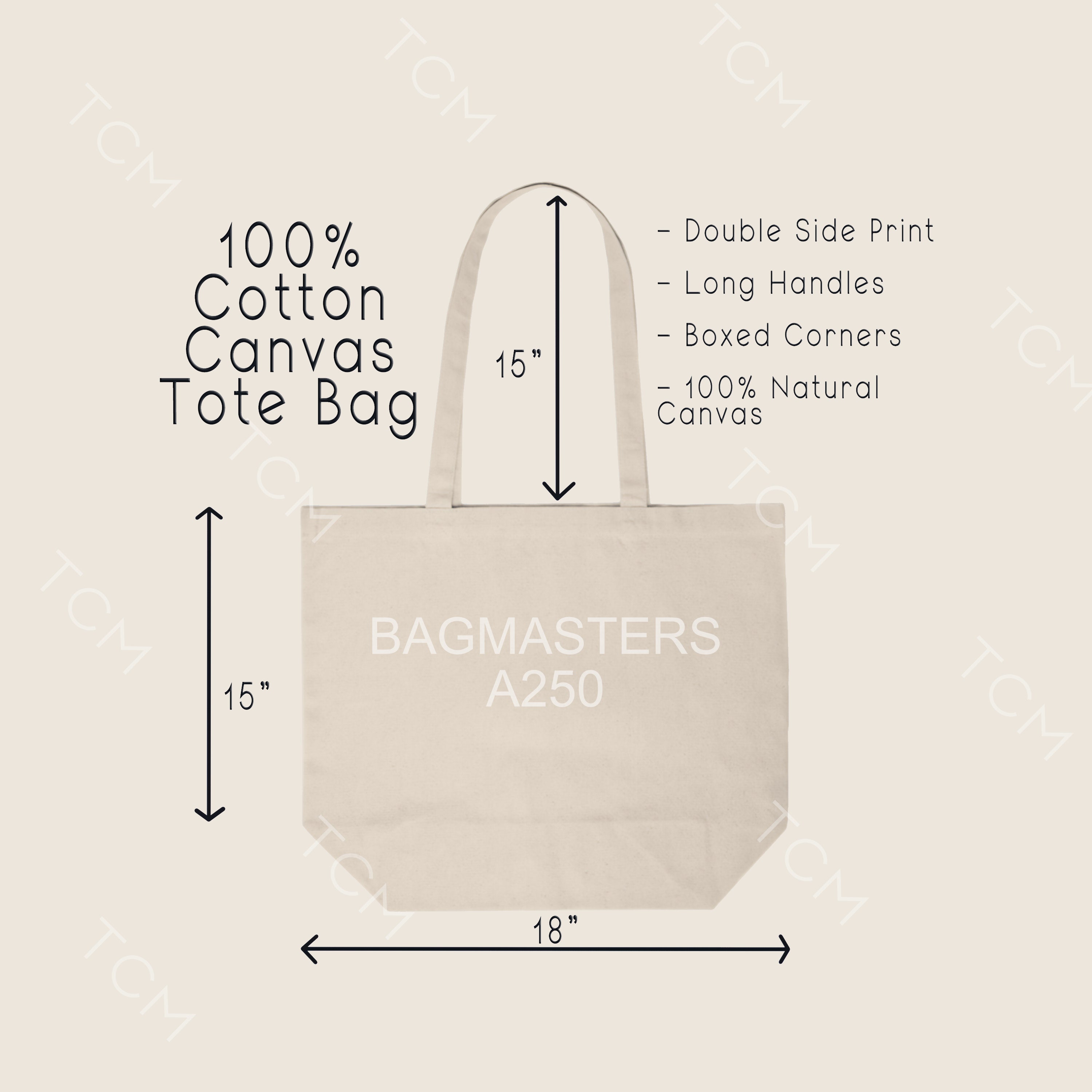 Size chart vector illustration / tote bag for - Stock