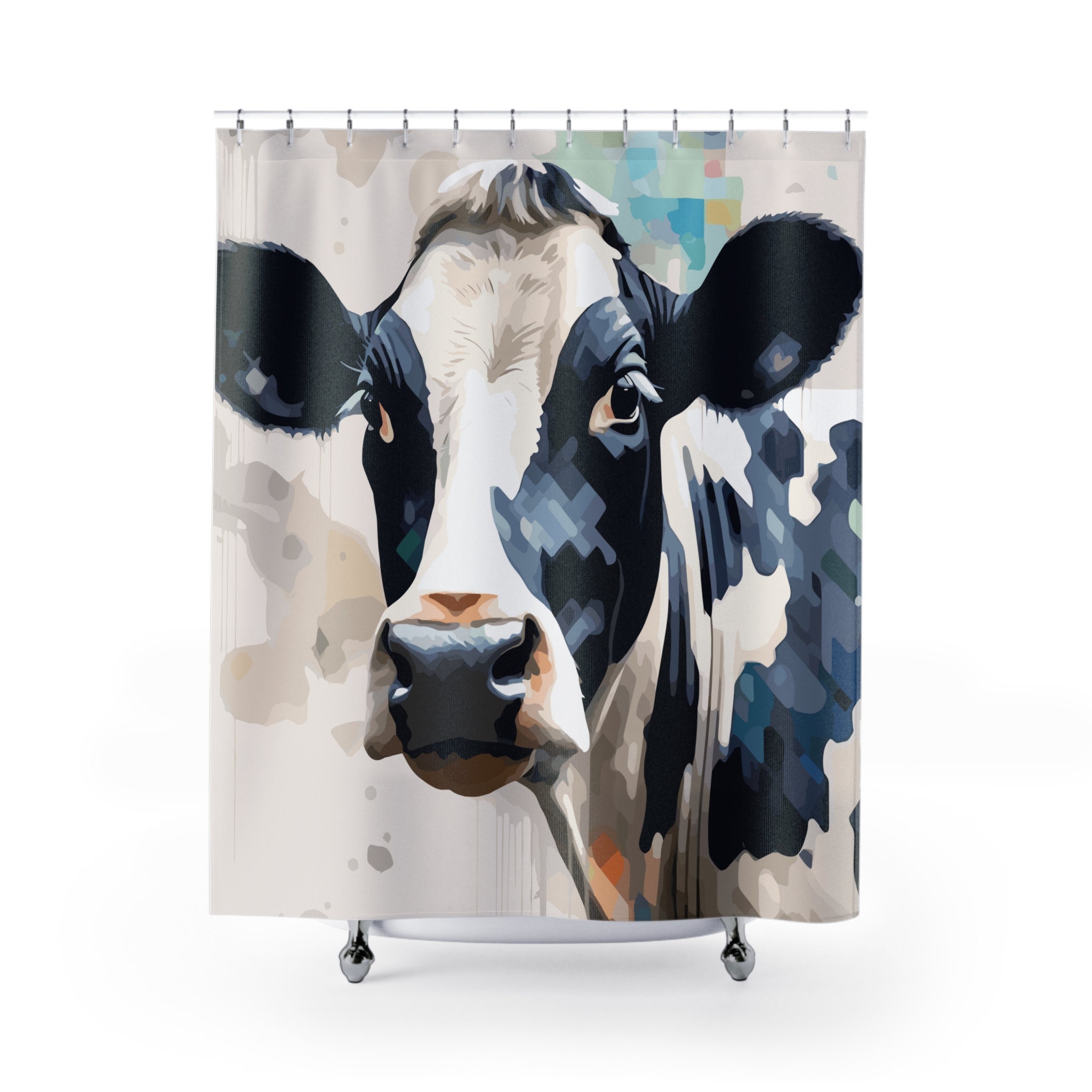 Cortina de ducha con diseño de vaca artística, en blanco y negro, moderna  decoración de vaquero para el hogar, regalo para renovar el baño, 180 x 180  cm - Etsy México, image size:2048x2048