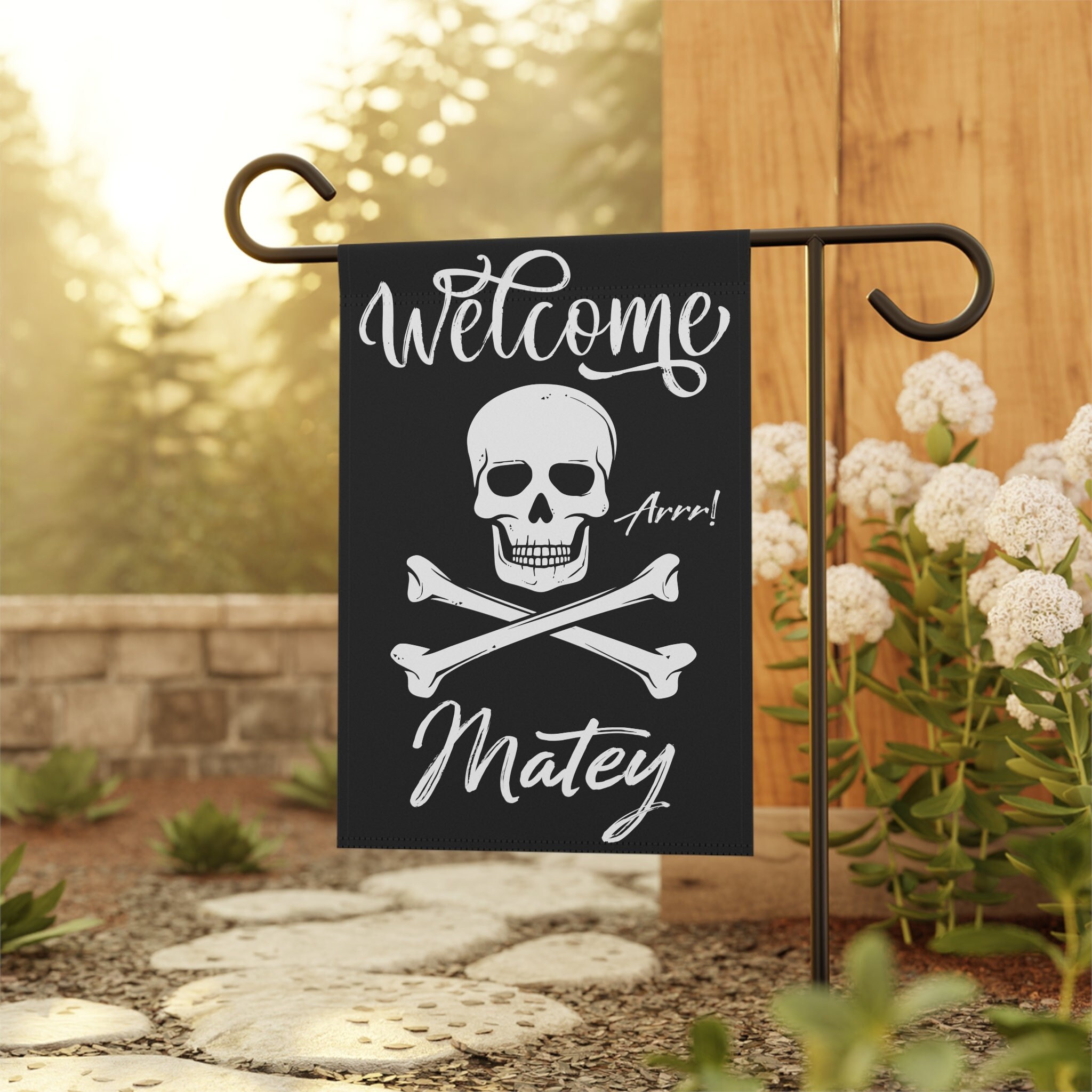 Pirate Theme Garden Flag | Jolly Roger Garden Flag | Beautiful Garden Flag | Welcome Flag | Lawn Flag | Yard Flag | 12" x 18"