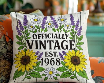 誕生年ヴィンテージクッション | パーソナライズされた誕生年ギフト