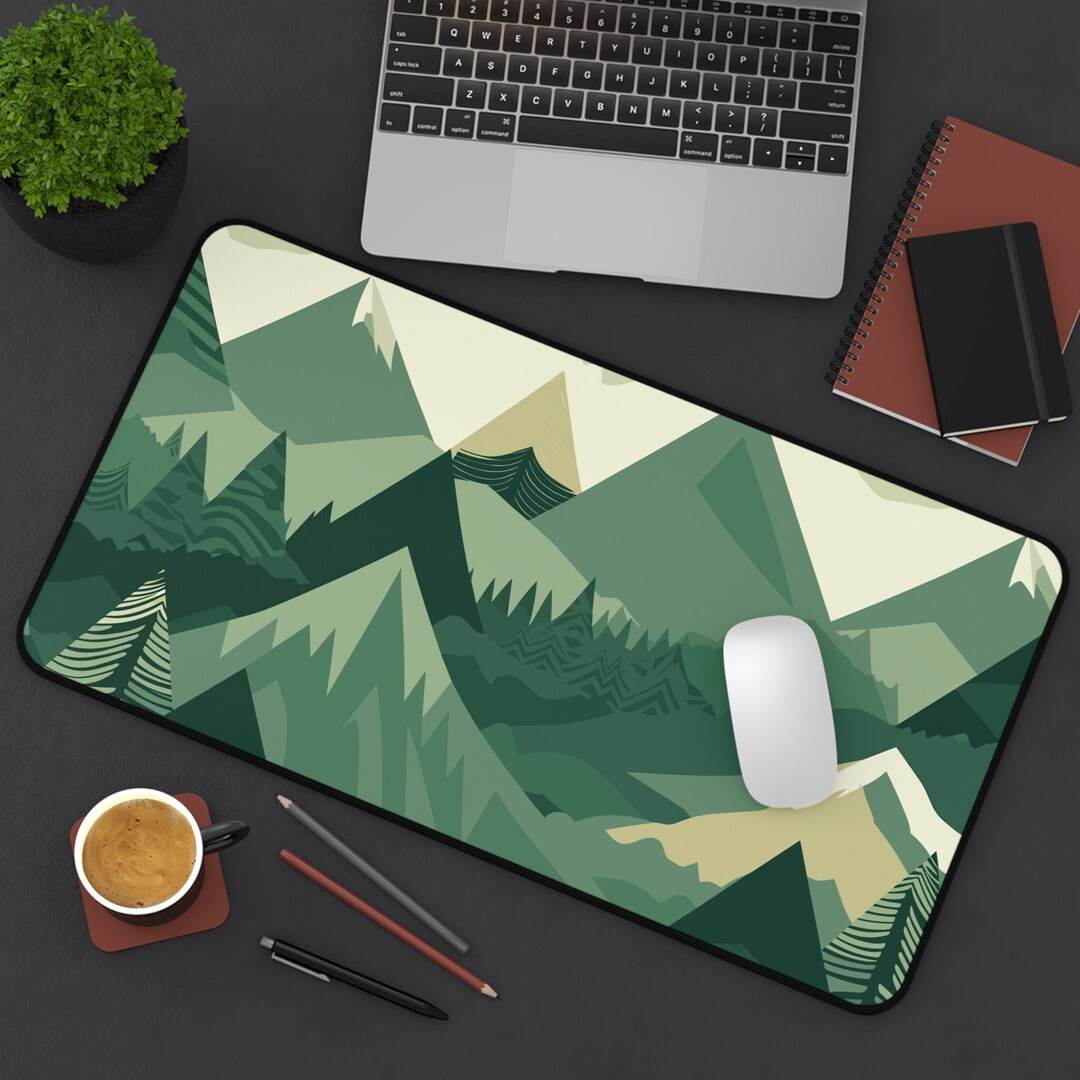 Green Mountains Desk Mat | Nature Mat | Large Aesthetic Mouse Pad ...
