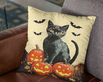 Halloween Cat Pillows Walmart Vintage Black Cat Throw Pillow Cover