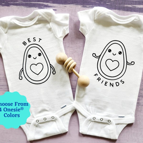 Set van twee! Best Friends Onesies®, Twin Onesies, Onesies voor tweelingen, broers en zussen en beste vrienden, shirts voor tweelingen, broers en zussen en vrienden