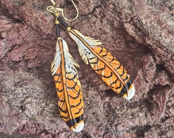 Hawk Feather Earrings Handmade