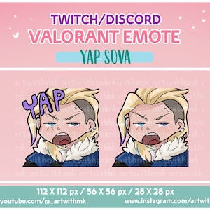 ZWEI EMOTES Valorant YAP Sova emote für Twitch / Discord - Kawaii, Cute, Lofi, Stream, Cozy