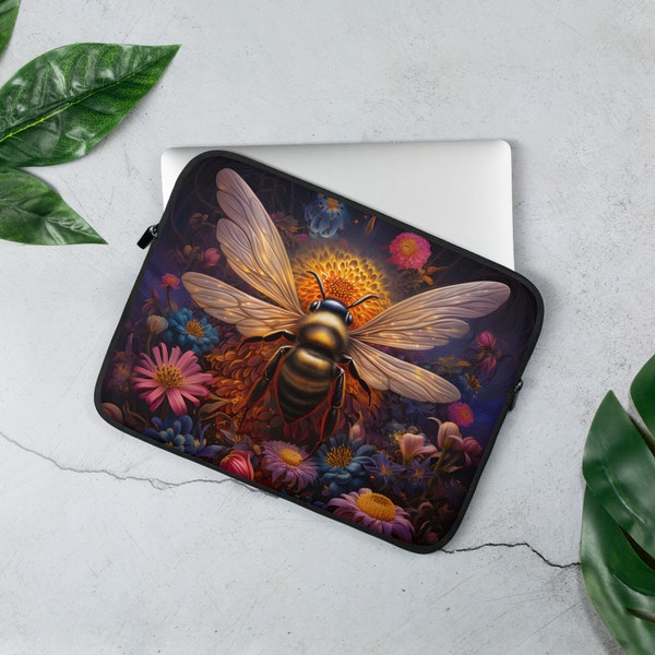 Bee Laptop Sleeve - Nature Lovers Gifts | Flower Gifts | Botanical Gift