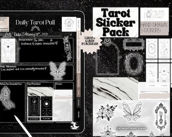 ステッカー 魔女のタロットステッカー デジタルタロットアート ジャーナルプランナー用タロットカードステッカー