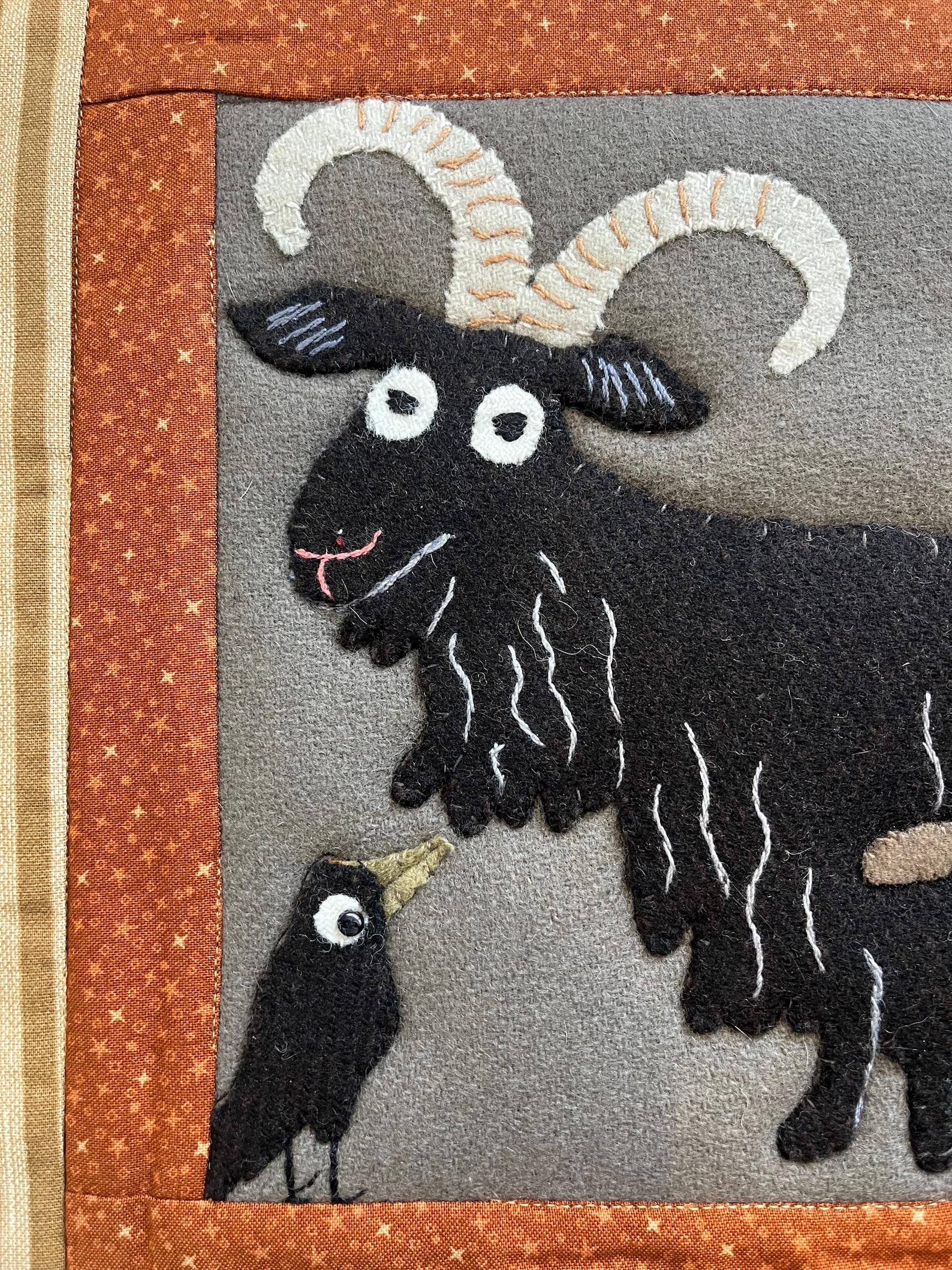 Wool Appliqué Pattern “baaaaad Crows” Wall Hanging - Etsy