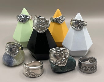 Mystery Spoon Ring l Vintage Spoon Rings l Stainless-steel Spoon Rings l Silver Plated Silverware Spoon Rings