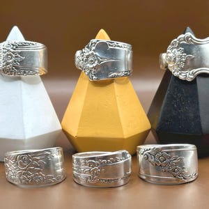 Mystery Spoon Ring l Vintage Spoon Rings l Silver Plated Silverware Spoon Rings