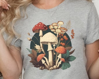 Mushroom Shirt, Mushroom Tee, Botanical Shirt, Magic Mushroom Tee, Nature Lover, Gardening Shirt, Gift for Her, Gift for Him