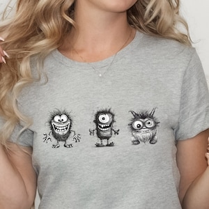 Cute Monsters T-Shirt, Cute Monster Shirt, Monster Tees, Adorable Creatures Shirt, Graphic Shirt, Gift for Her, Gift for Him